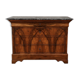 Commode d’époque Louis-Philippe en ronce de noyer, milieu du XIXe siècle