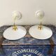 Set of two sconces in new electrified white enamelled sheet metal