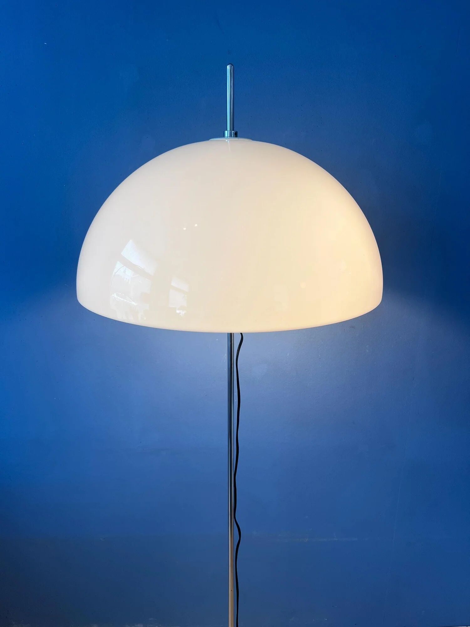Vintage GEPO Space Age Mushroom Floor Lamp, White Acrylic Glass Shade
