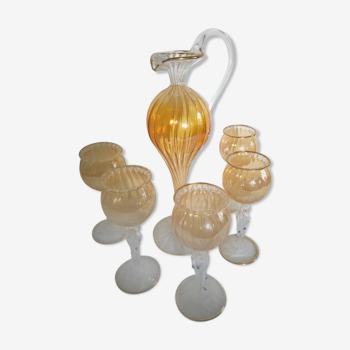 Glass and carafe service, Murano from the 60/70