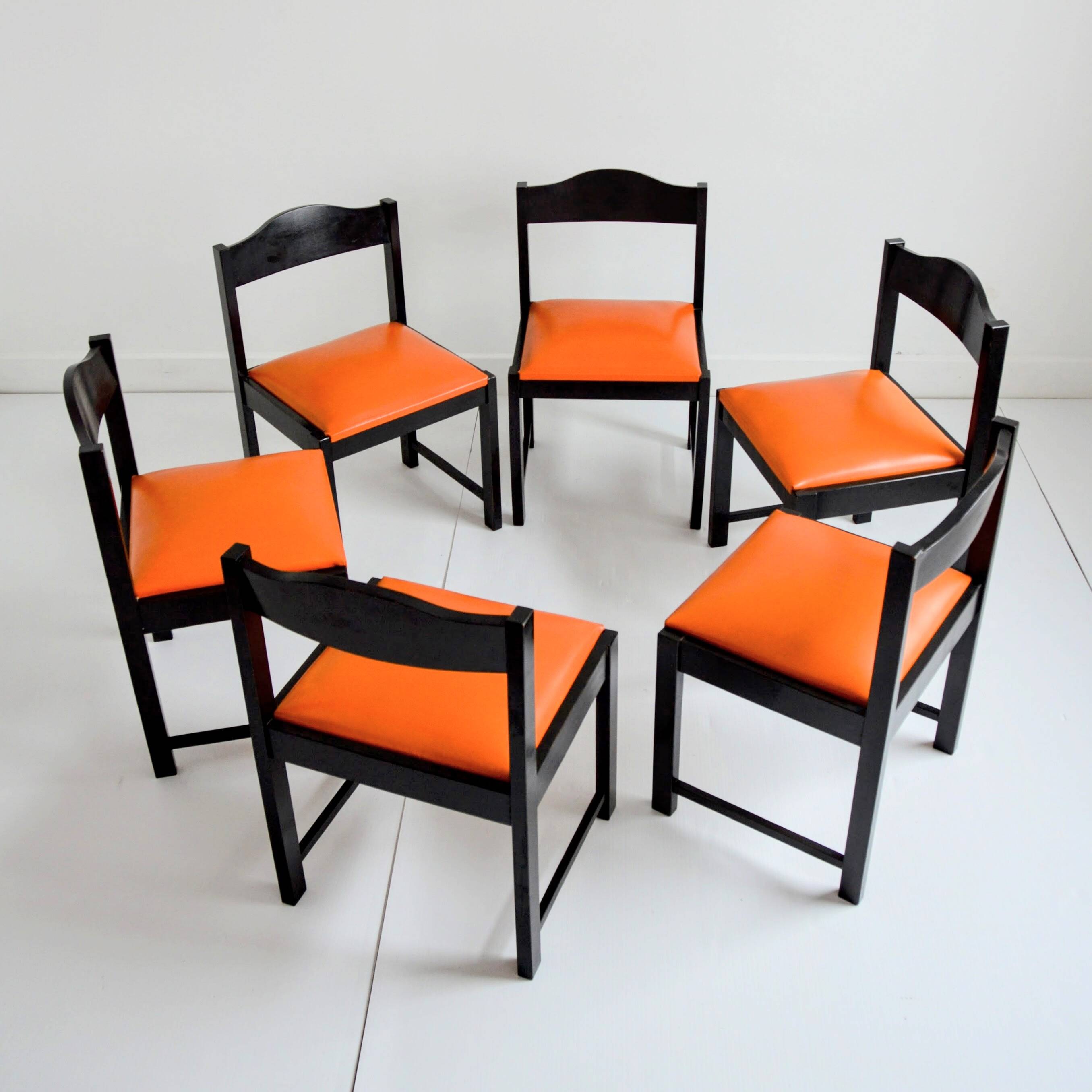 Set of 6 vintage Scandinavian chairs from the 1960s