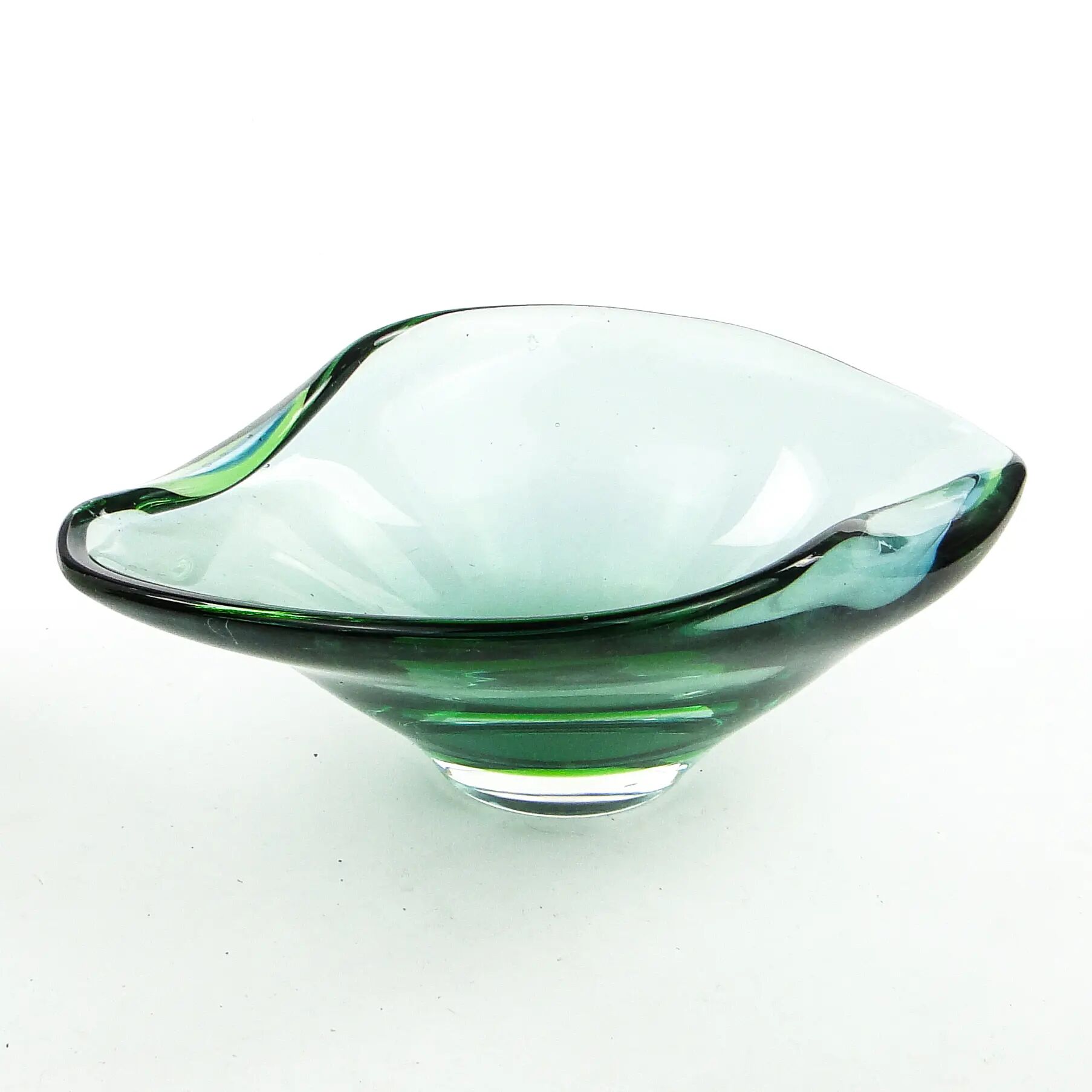 Mid-century modern decorative bowl, glass, Val Saint Lambert, Belgium, 1950s