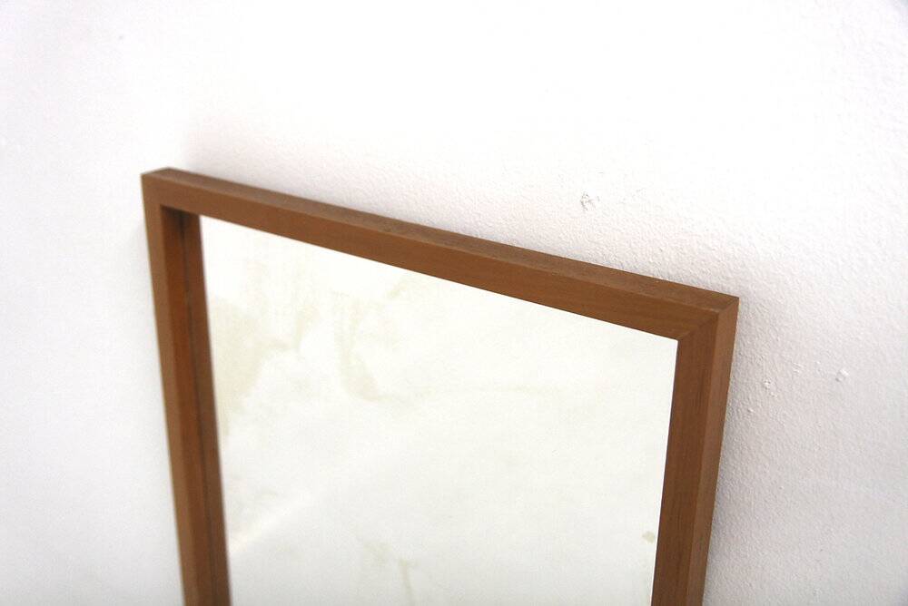 Scandinavian teak mirror "Perfekt", Glas & Trä, Sweden, 1950, 82x42