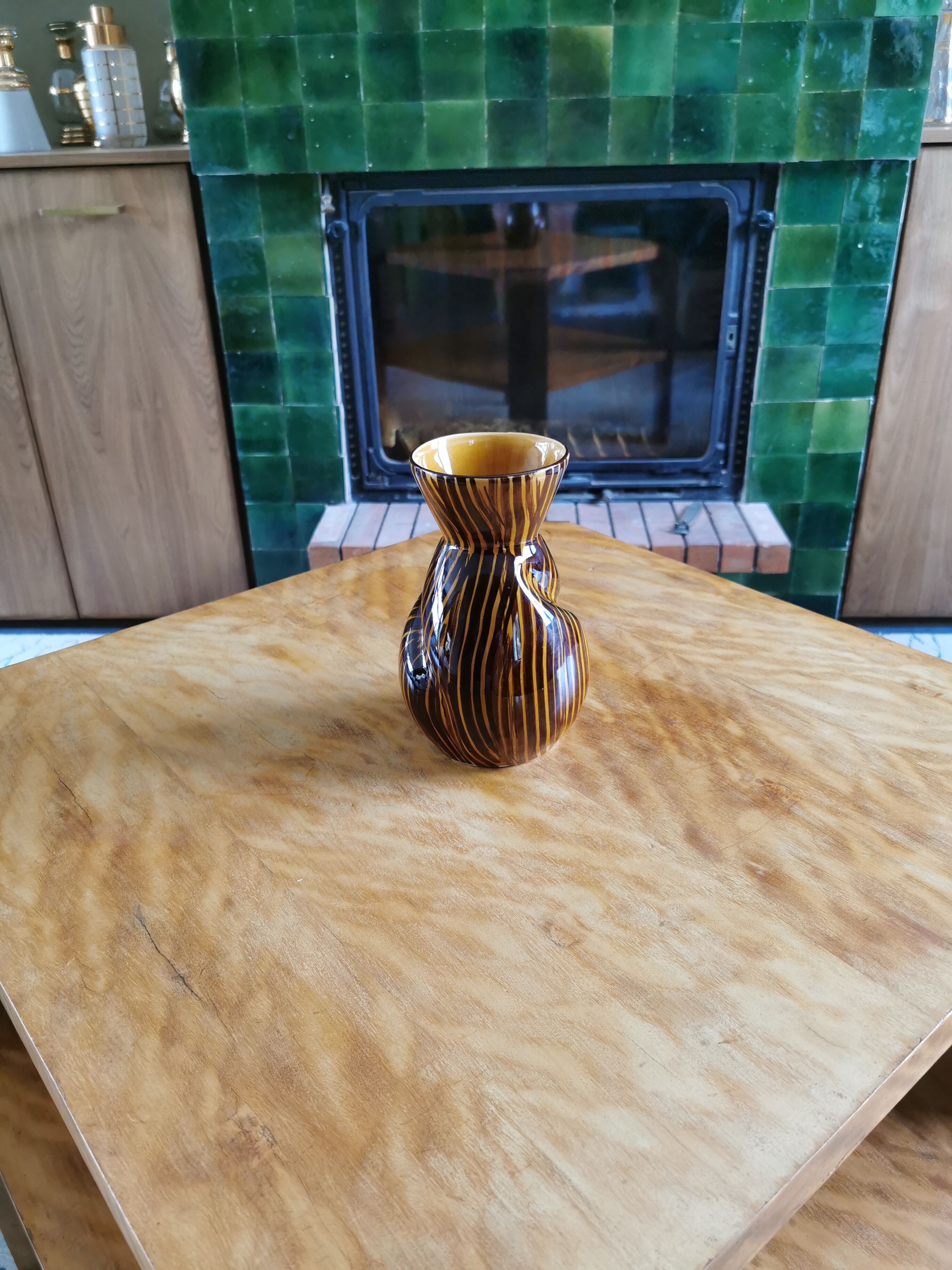 Vintage vase in faience Digoin France