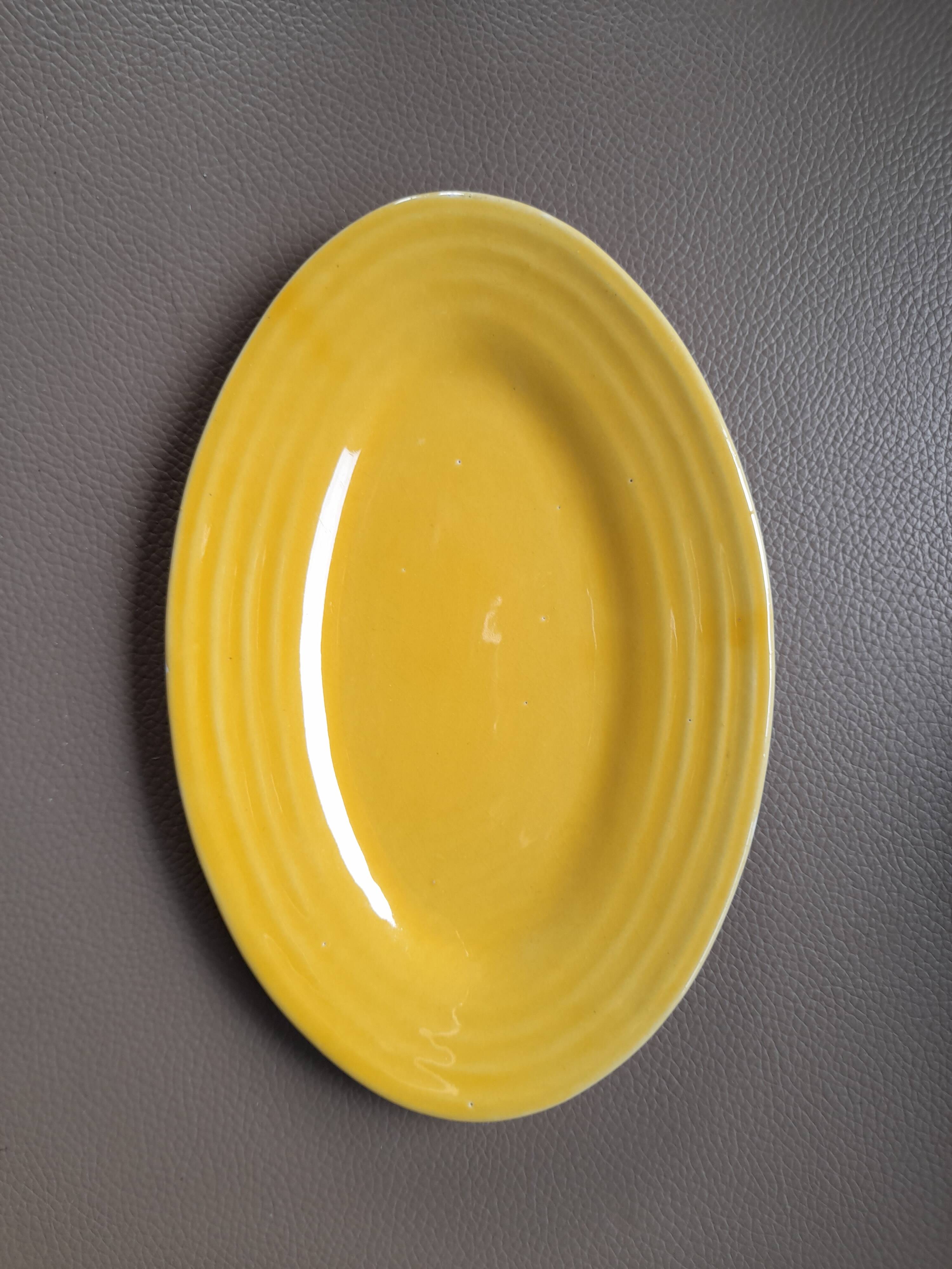 Antique yellow earthenware tea set