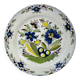 Delftware plate in white and blue with floral decoration, 18th century, Ø 36.5 cm