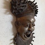 Large bronze Bamoun mask