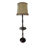 Vintage solid turned wood floor lamp
