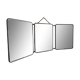 Vintage 1960s Arpin silver triptych barber mirror - 28 x 70 cm