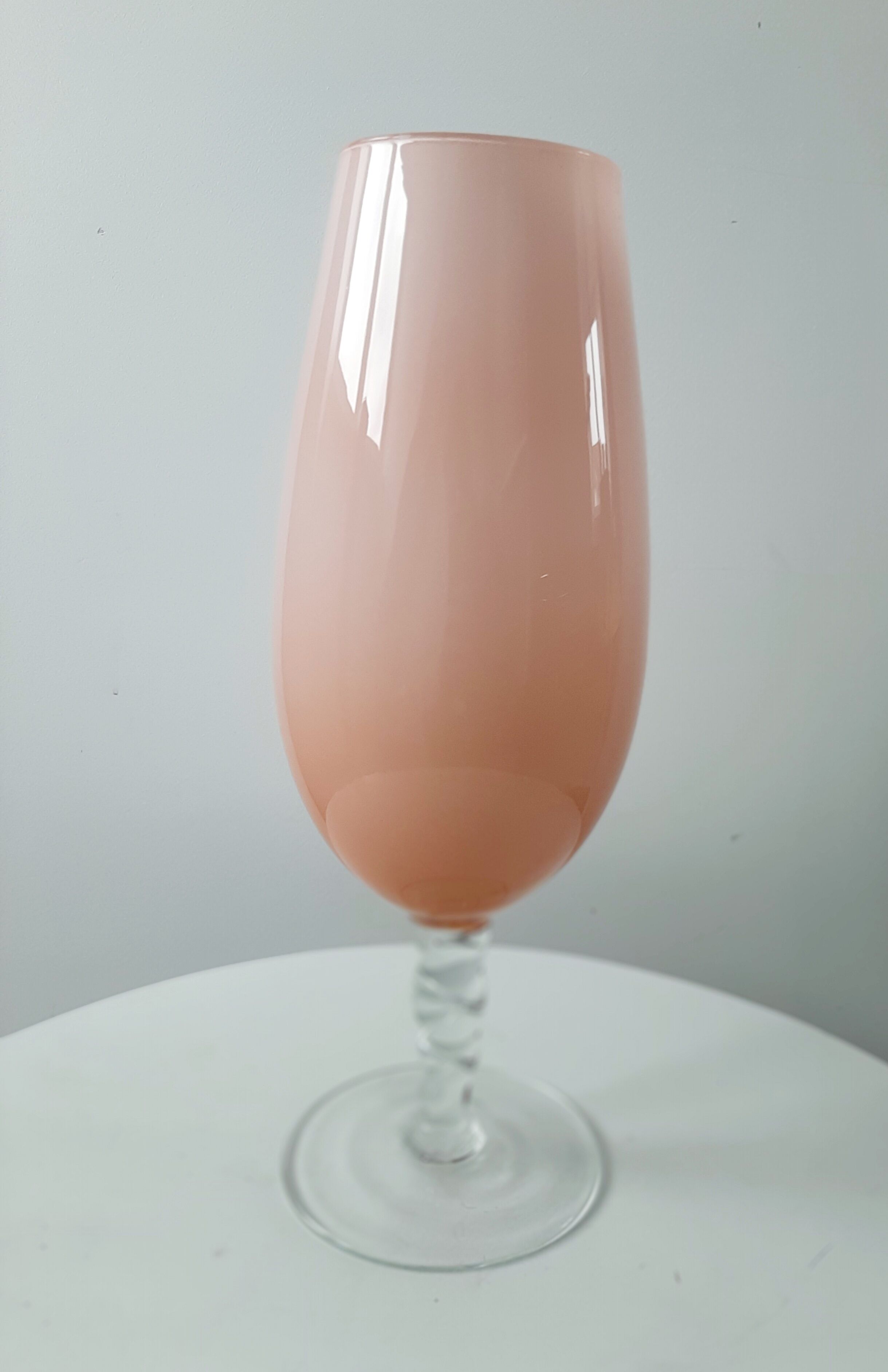 Italian vase pink blown glass