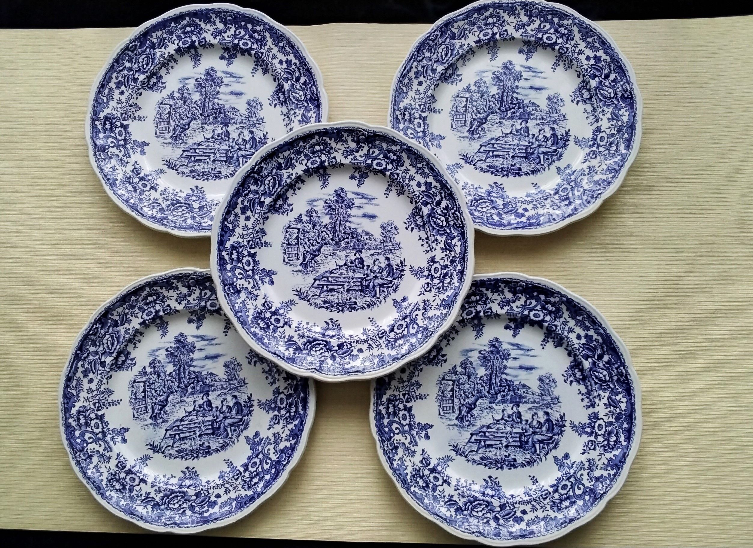 5 Lunéville Tradition Special Grand Feu flat plates