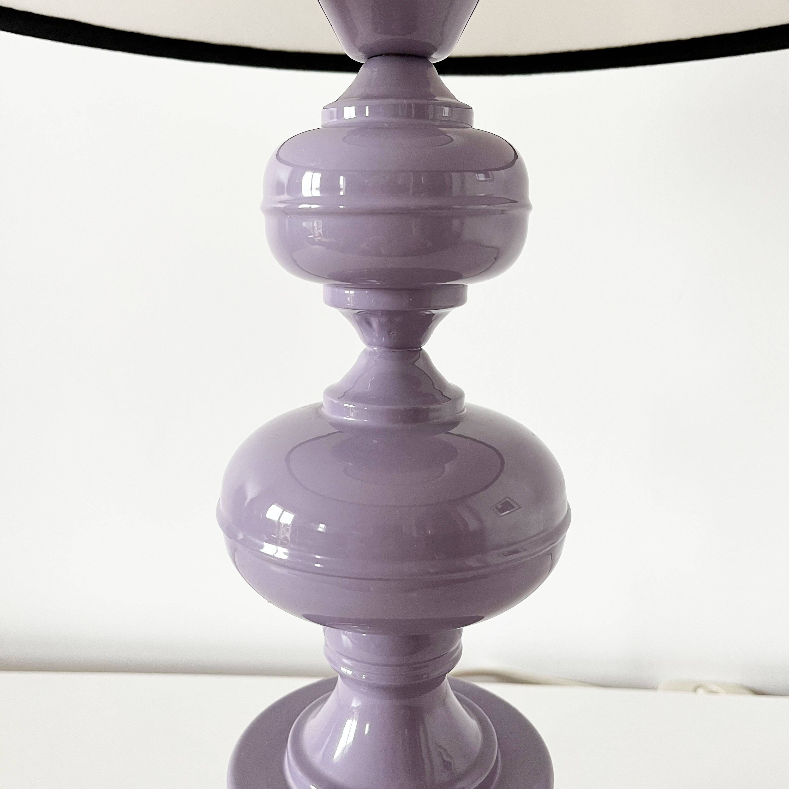 Vintage purple lacquered metal lamp from the 1970s