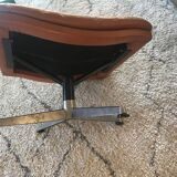 Ottoman model " King" in brown whiskey leather by Roger Vandenbeuck for Strassle , SWITZERLAND