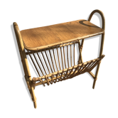 Table porte revues en rotin ancien