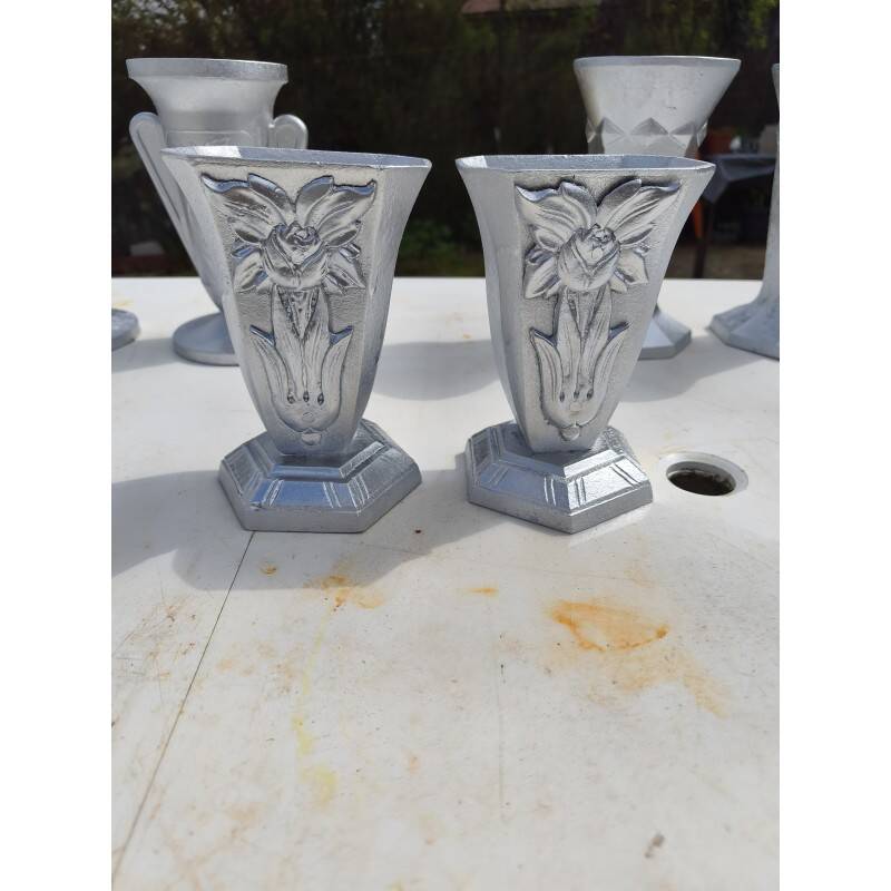 Set of aluminium vases from the 1930s.
