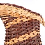Floor jar vase with wicker handle
