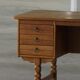 Free-standing desk in Oak by Henning Kjærnulf, Mid-century Danish Modern, 1950s.