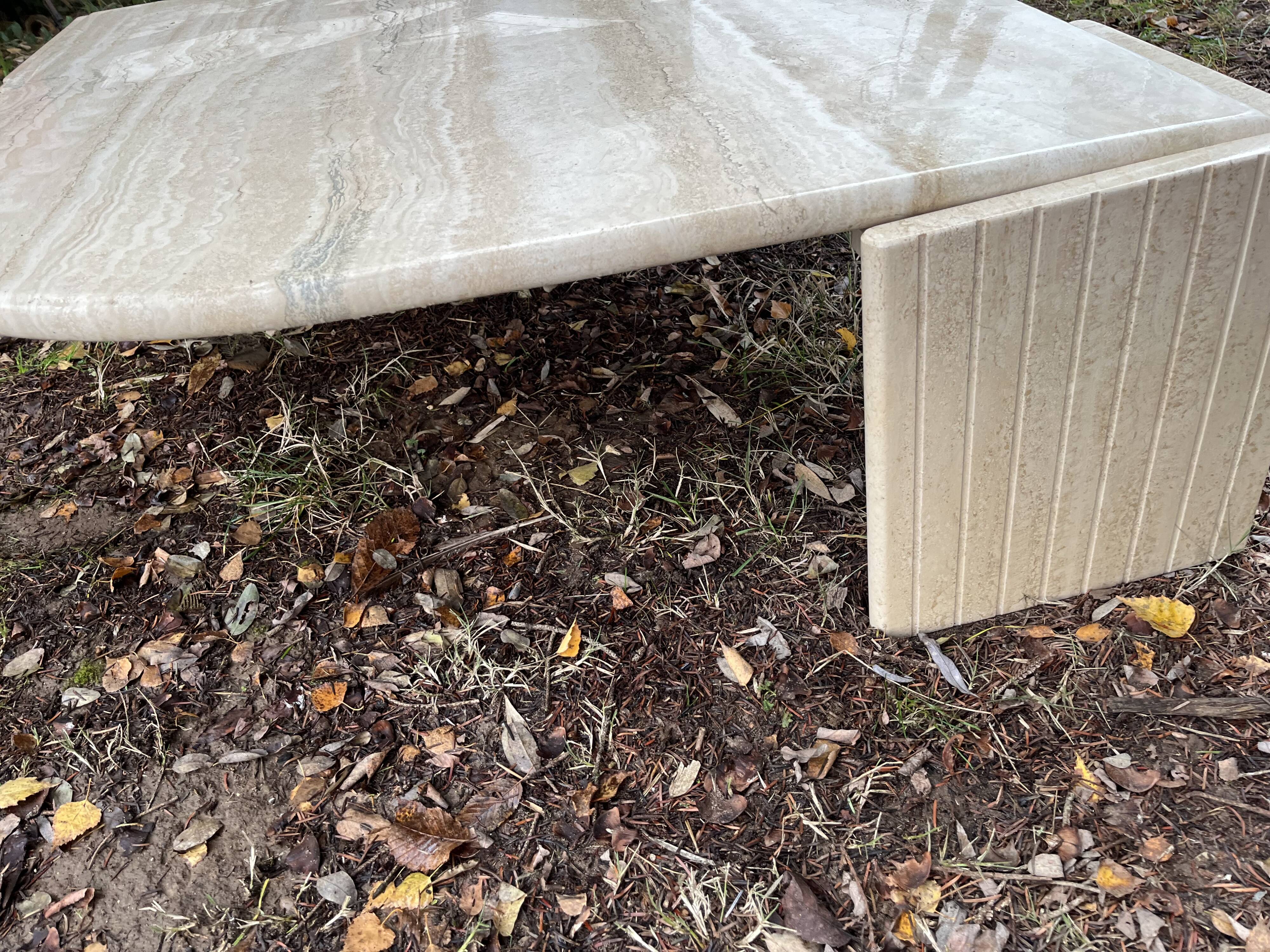 Travertine coffee table