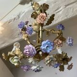 Flowered porcelain lamp