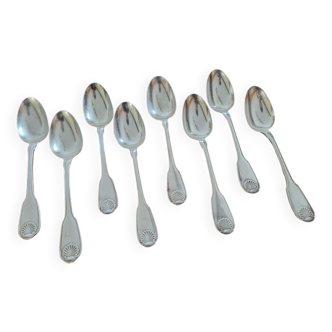 Christofle, Paris - Set of 8 dessert spoons - Vendôme model (Louis XIV style) - in metal
