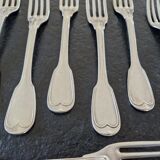 Charles Salomon Mahler (XIX) - Series of 11 table forks - In sterling silver 950/1000