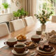Lot de six tasses de bistrot style Apilco