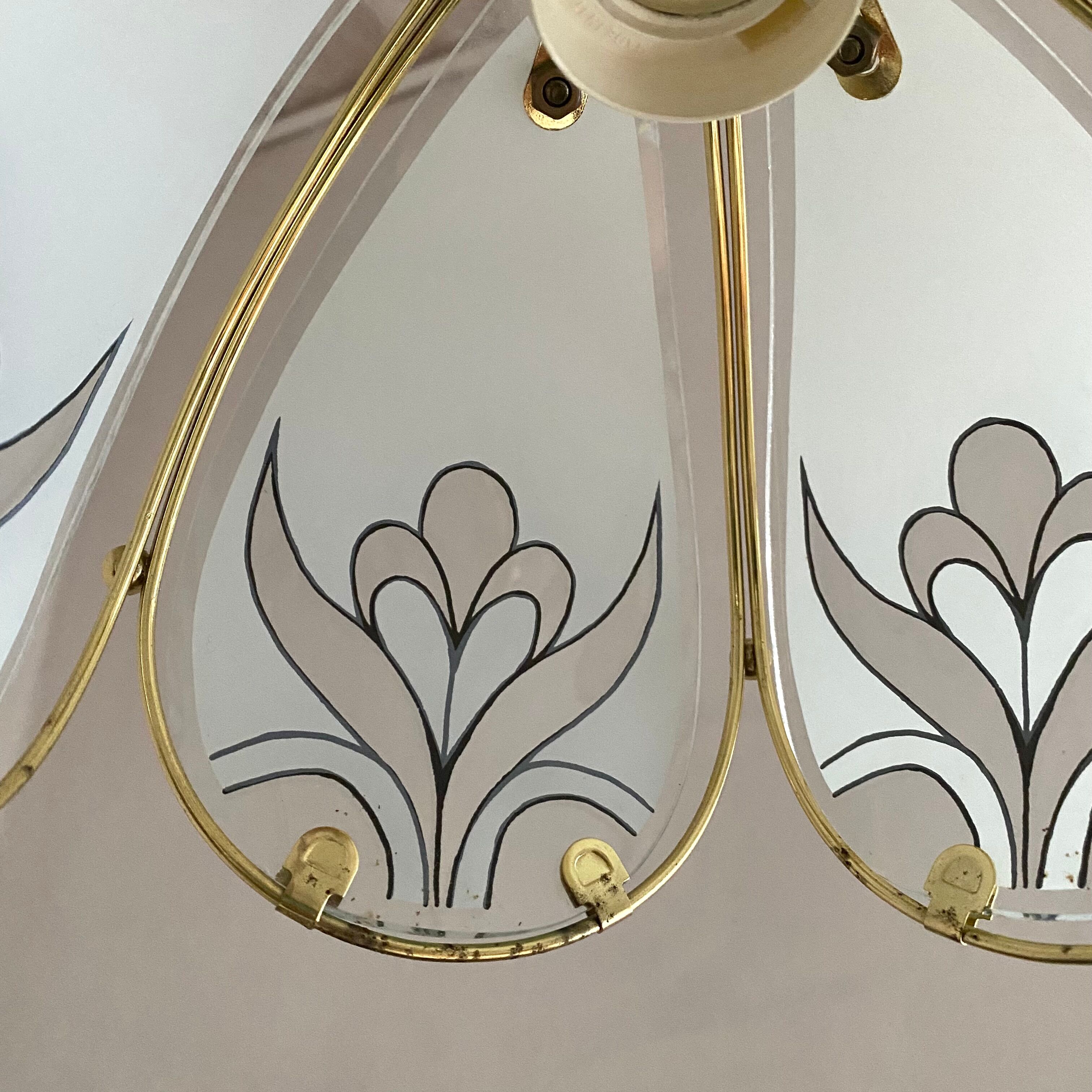 Glass pendant lamp 80s