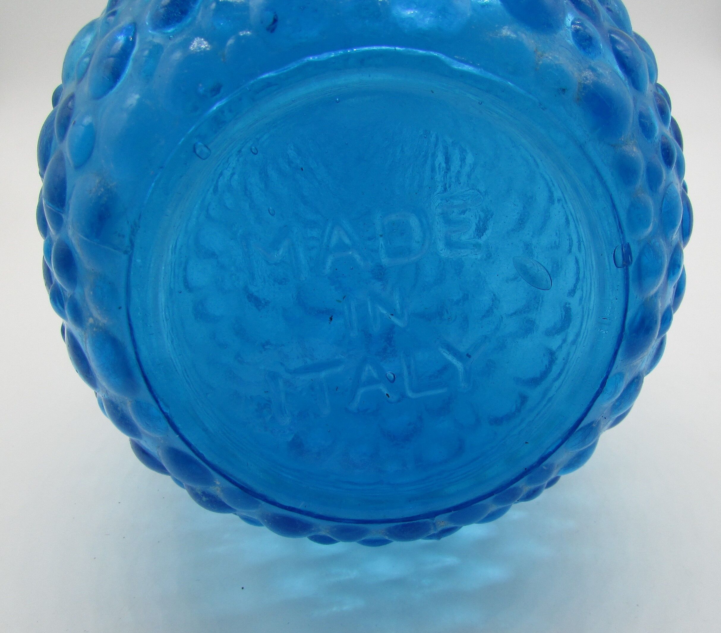 Bottle blue glass vintage italy
