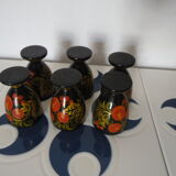 6 Wooden coquetiers Khokhloma