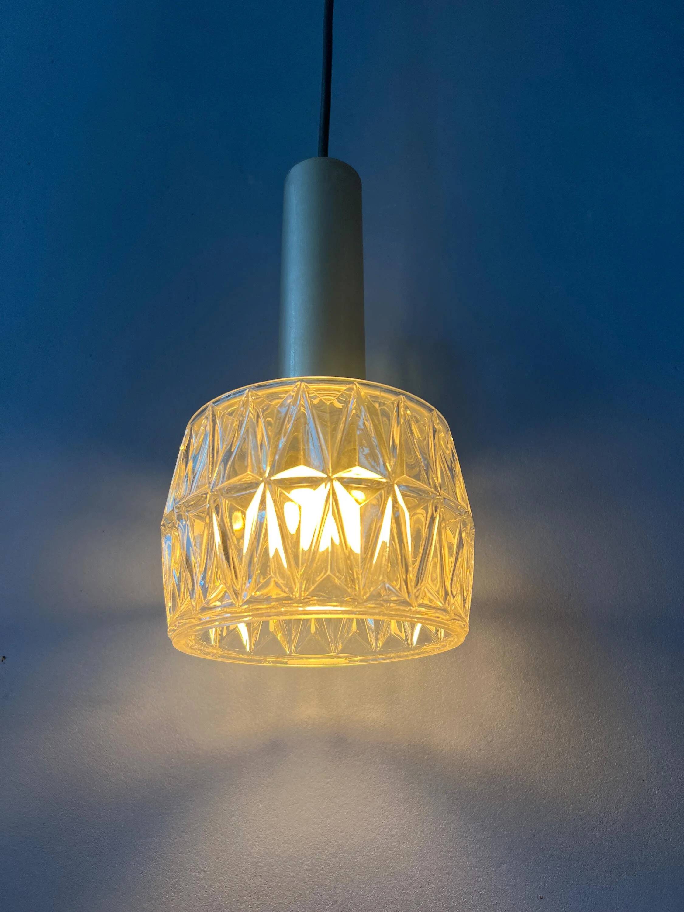 Mid-Century Crystal Glass Pendant