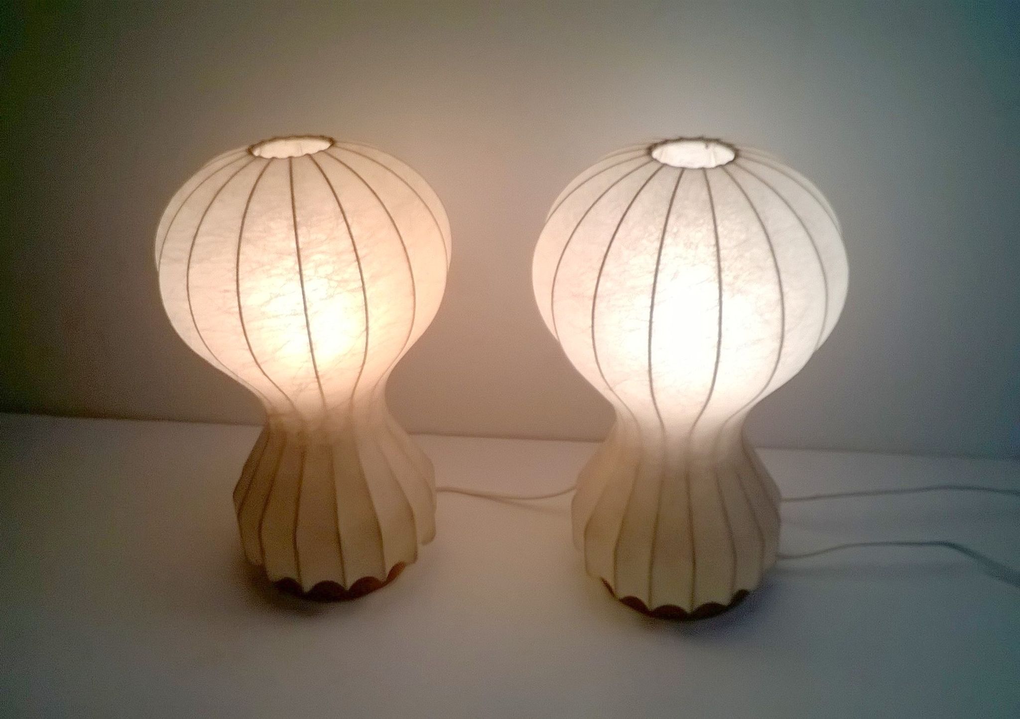 Set of 2 "Cocoon" desk lamps by the Castiglioni Brothers for Flos 1962