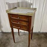 Louis XVI style bedside table in mahogany and marble