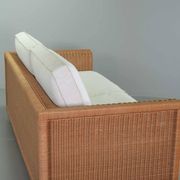 Luxurious Italian Gasparucci Reed White Lounge Greenhouse Sofa. Italy, 1980