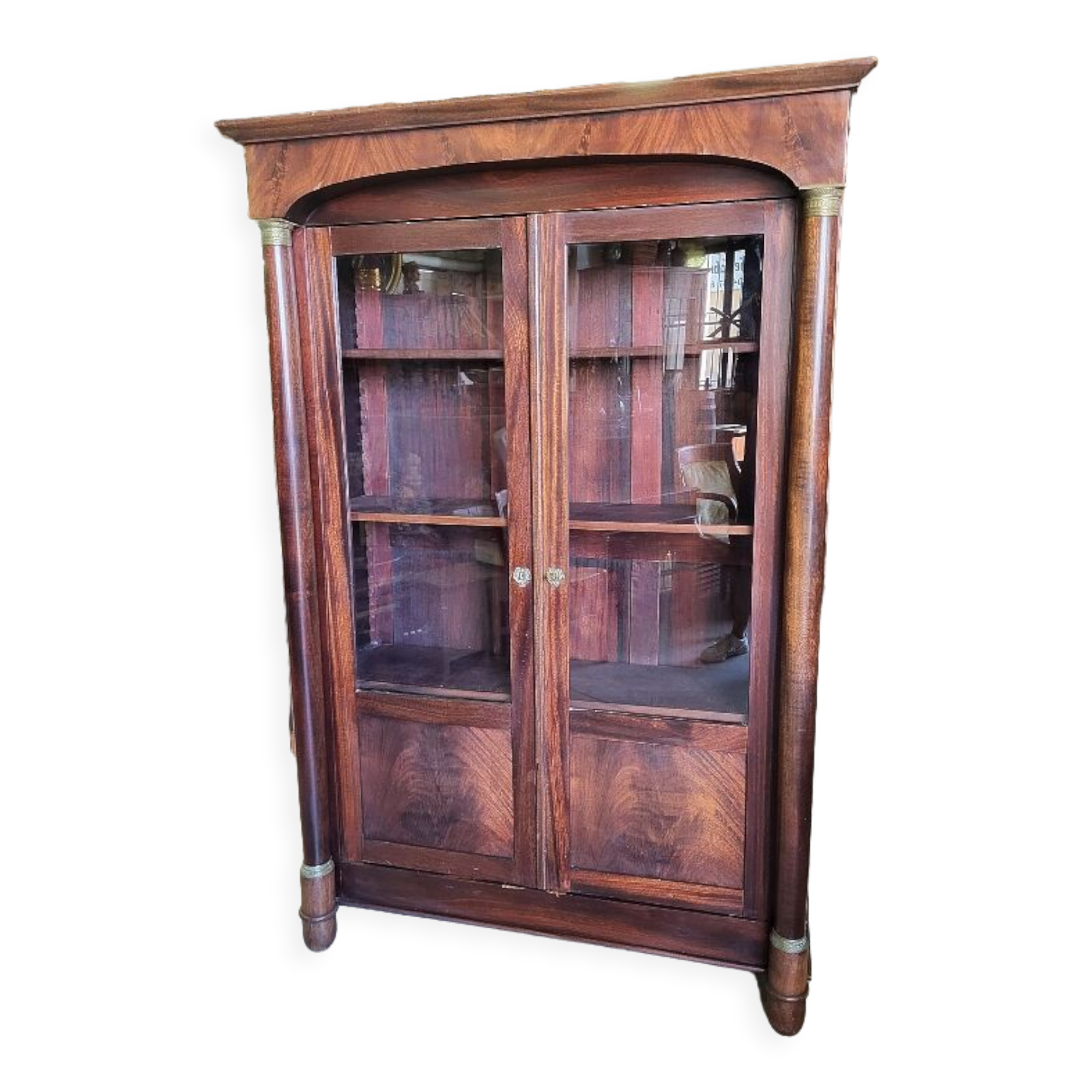 Empire library showcase in mahogany