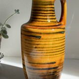 Vintage glazed ceramic amphora vase – west germany