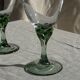Set of 4 vintage green stemmed glasses H16