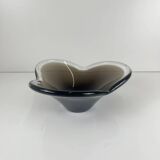Smoked glass bowl, free-form, 1970