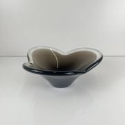 Smoked glass bowl, free-form, 1970