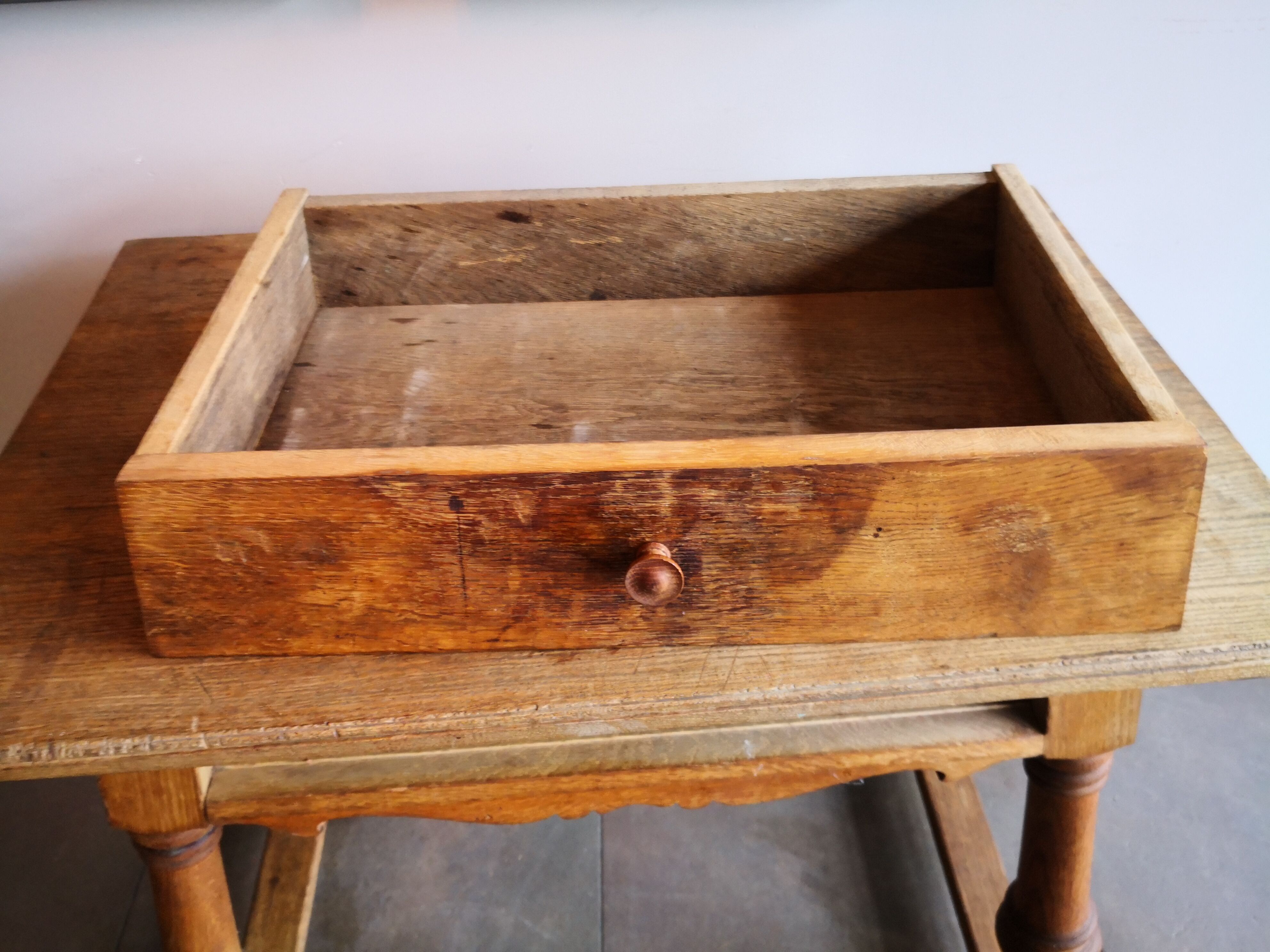 Old country desk feet turned