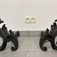 Beautiful pair of bronze andirons - 19th century