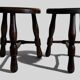 Mid-Century Chestnut Wood Stools Attributed to Charles Dudouyt, 1950s