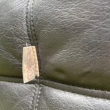 Kashima 2-seater sofa in black leather Michel Ducaroy, 1970