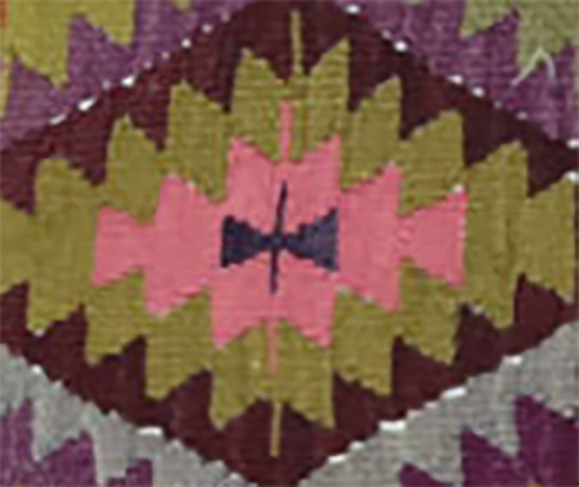 Turkish Kilim Yuruk Vintage 165x275 cm Geometric Pink Green Yellow