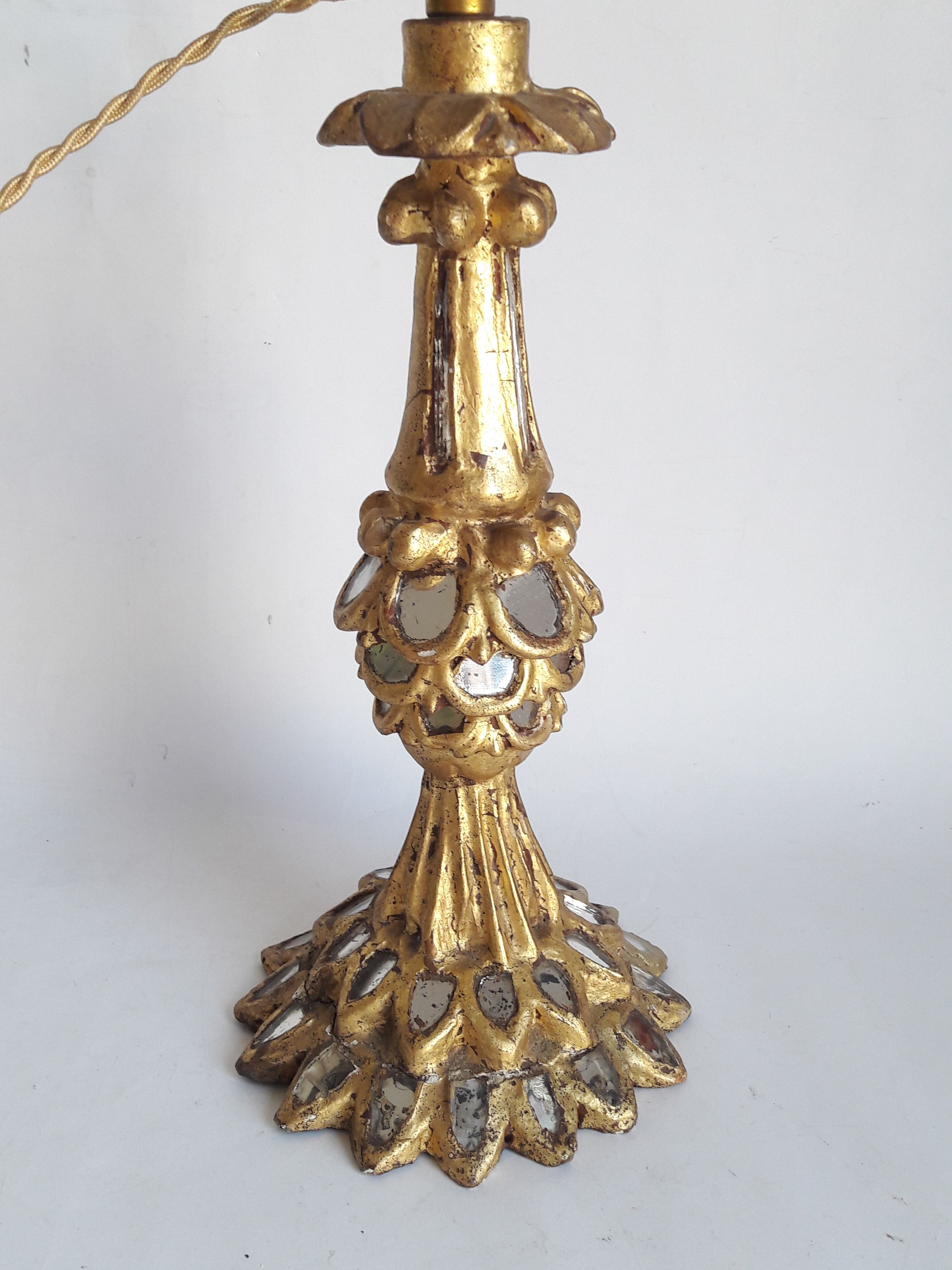 Lamp foot gilded wood