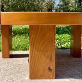 Elm coffee table and tiles 70s