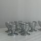 Set of 8 silver metal egg cups