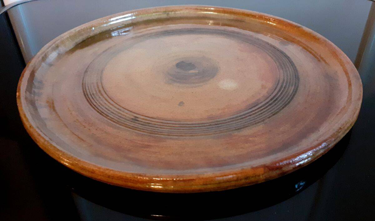 Large glazed terracotta dish from the Uzel mill
