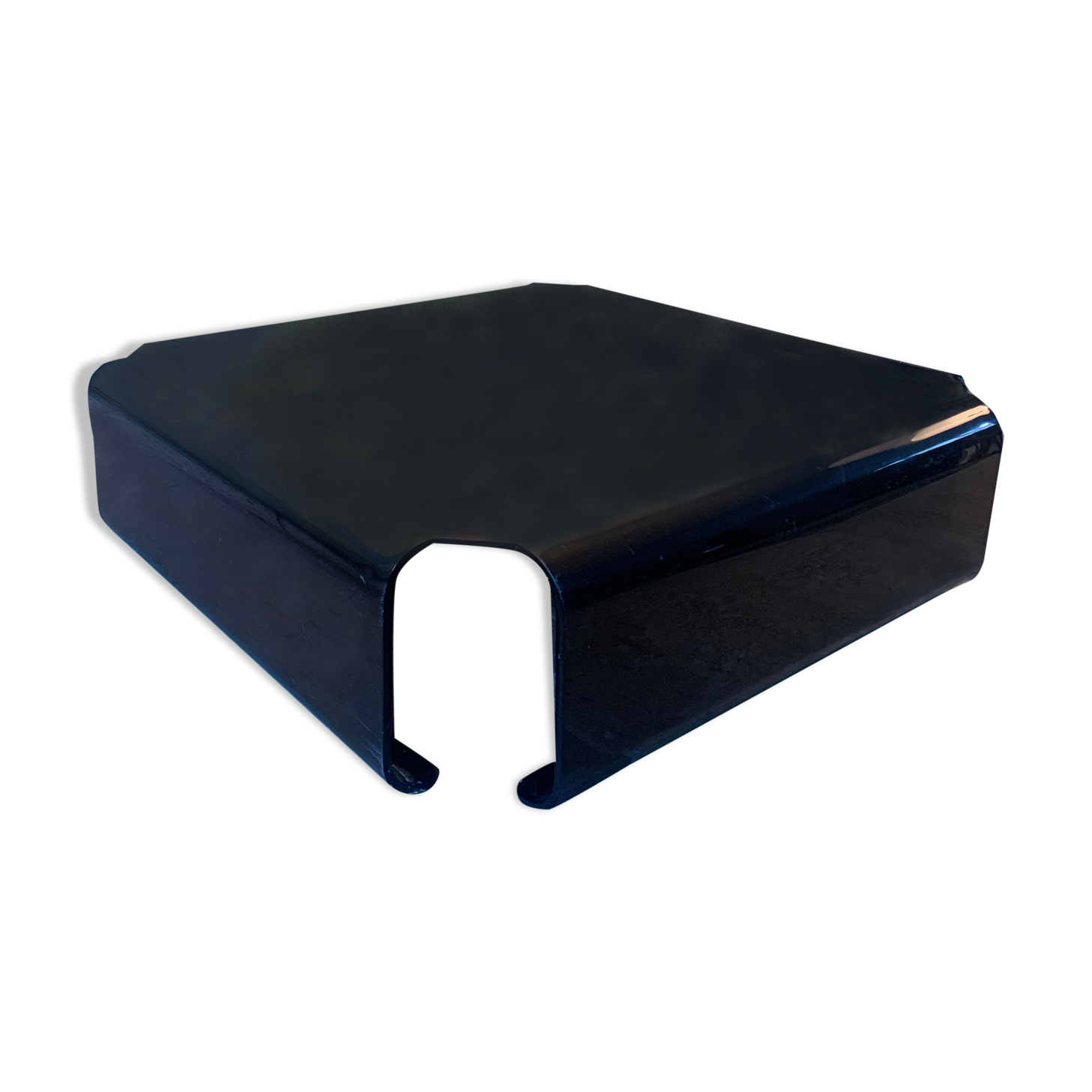 Smoked plexiglass coffee table Michel Dumas 70s