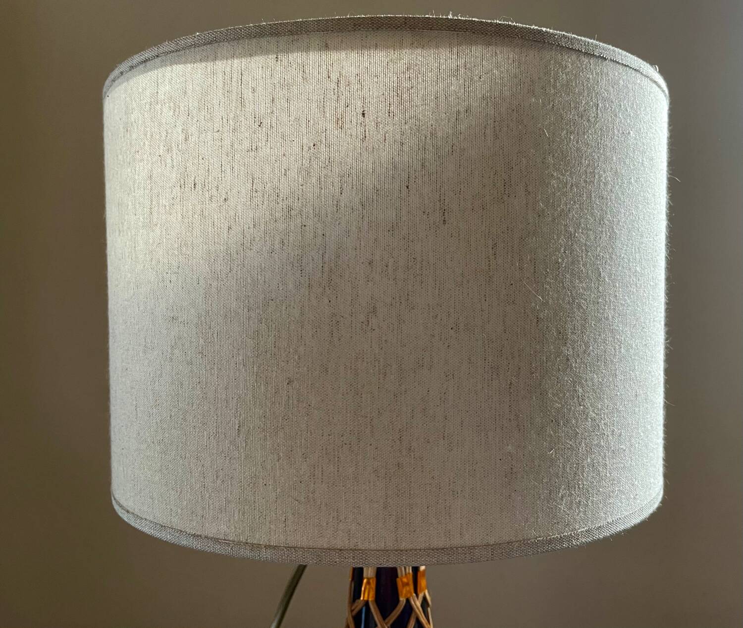 Vintage rattan glass lamp