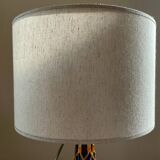Vintage rattan glass lamp